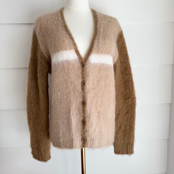 Maje Brushed Mohair Cardigan size 3/ US L - Picture 4 of 8